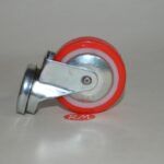 Rueda poliuretano roja 60mm 50kg anclaje 1 agujero