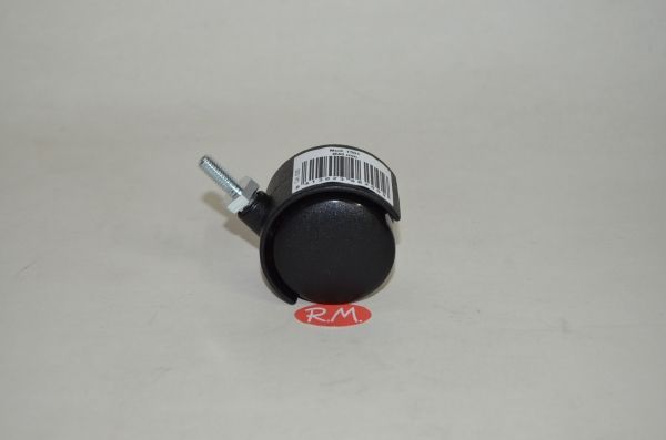 Rueda Nylon negra Ø 40 mm 35kg con espiga M6x15mm