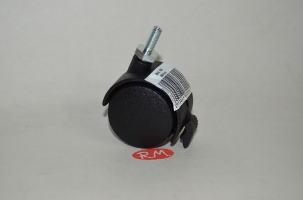 Rueda Nylon negra Ø 40 mm 35kg M6x15mm con freno