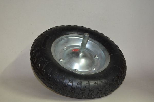 Rueda carretilla obra 370 mm con eje