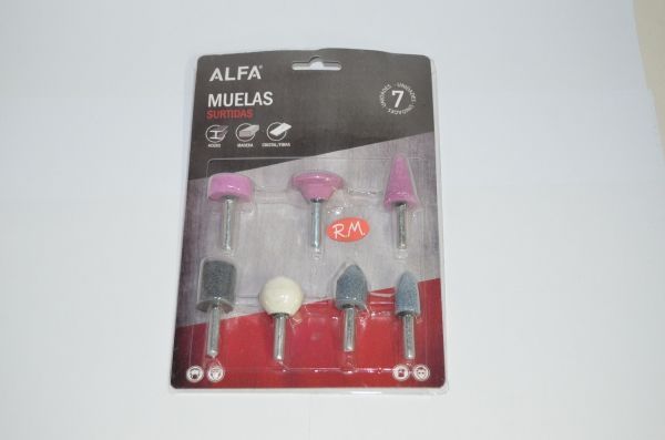 Juego de muelas abrasivas surtidas 7 piezas