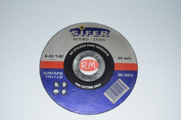 Disco corte Inox 115 x 1 x 22 mm
