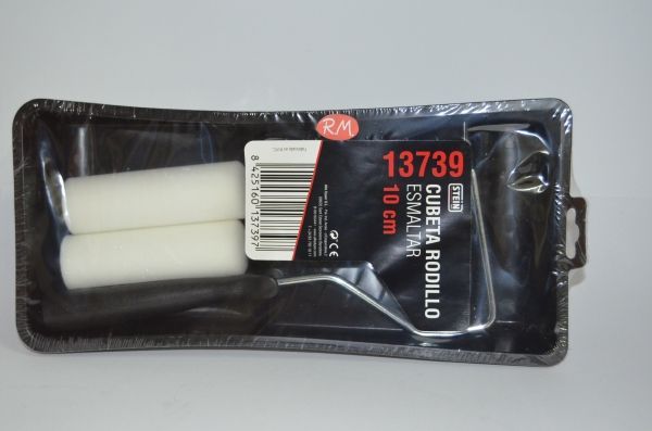Cubeta pintura esmaltar + rodillo 110 mm