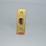 Picaporte puerta 60 mm frente cuadrado latonado - Imagen 3