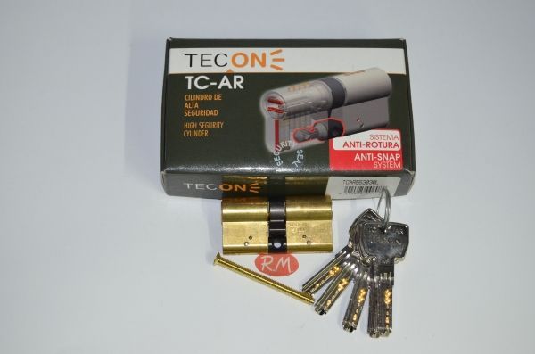 Cilindro Tecon antirotura R15 latón 30 x 30 mm