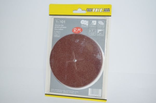 10 Discos lija redonda Ø 125 mm para madera grano grueso