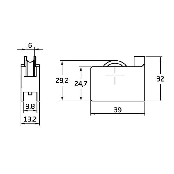 Rodamiento ventana COR04 39x32mm