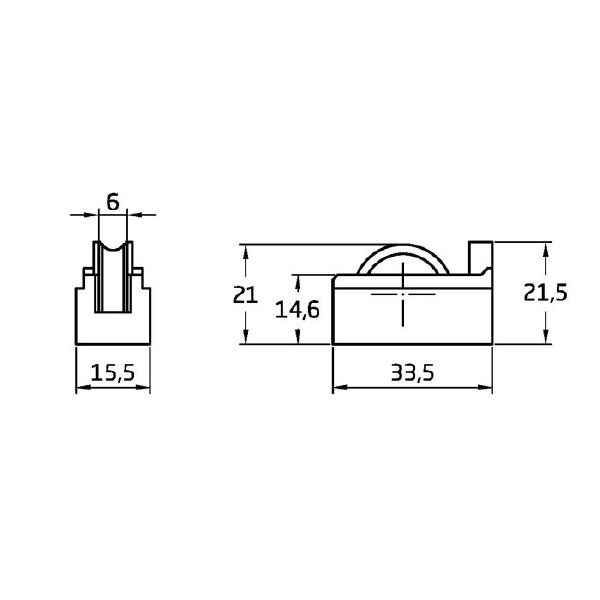 Rodamiento ventana COR05 33x21mm