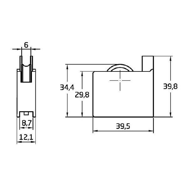 Rodamiento ventana COR06 40x40mm