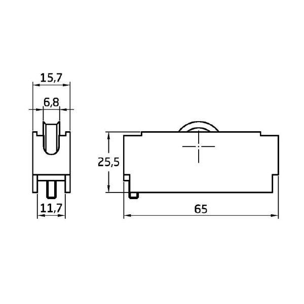 Rodamiento ventana COR08 65x26mm