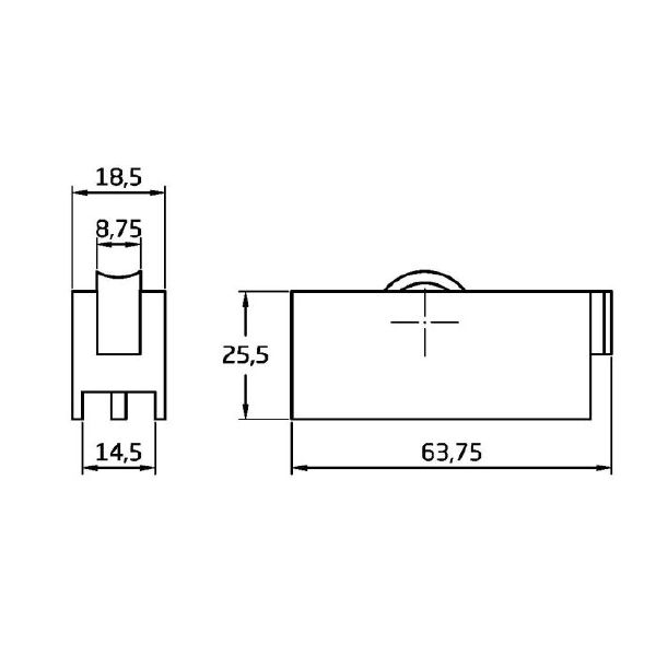 Rodamiento ventana COR07 64x25mm