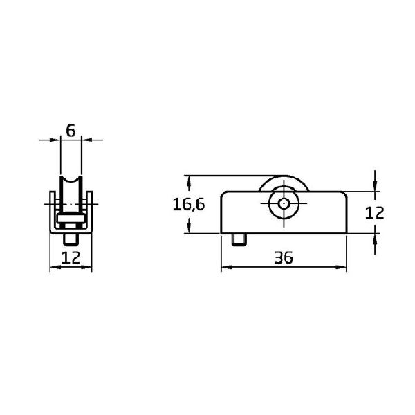 Rodamiento ventana COR13 36x12mm