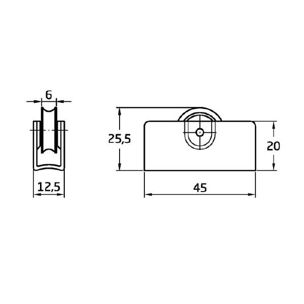 Rodamiento ventana COR14 45x20mm