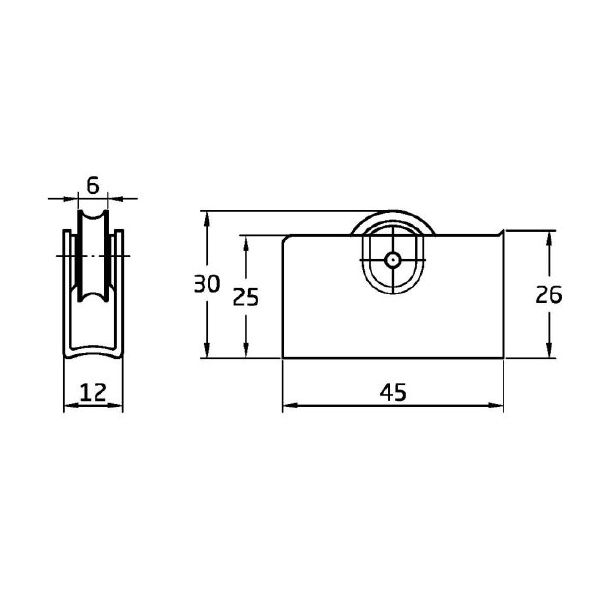 Rodamiento ventana COR16 45x25mm