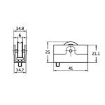 Rodamiento ventana COR18 41x20mm