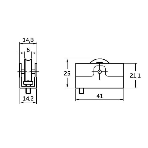 Rodamiento ventana COR18 41x20mm