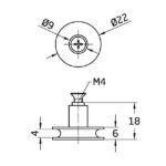 Rodamiento angular mampara MMP10 Ø22 mm