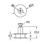 Rodamiento semicircular mampara MMP11 Ø24 mm