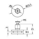 Rodamiento semicircular mampara MMP12 Ø26 mm
