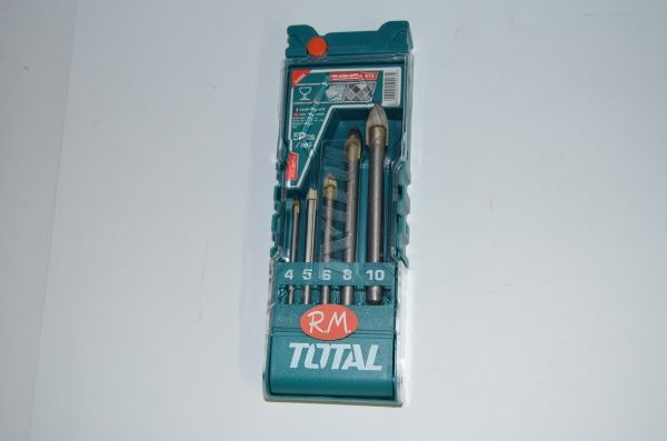 Juego 5 brocas para cristal 4 - 5 - 6 - 8 - 10