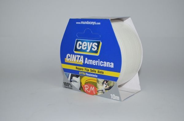 Cinta americana Tackceys 10 m x 50 mm blanca Ceys