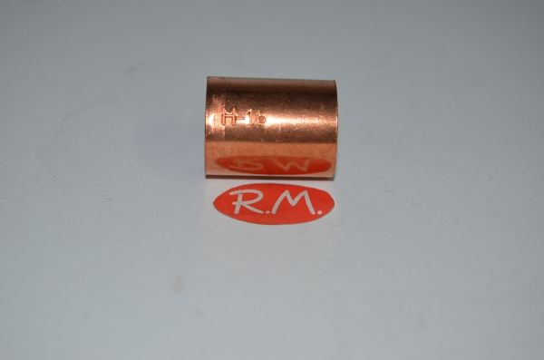 Manguito pasante de cobre soldar H-H Ø 18 mm sin tope