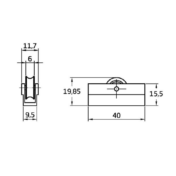 Rodamiento ventana COR21 39x16mm