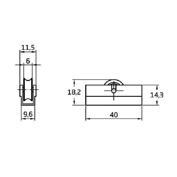 Rodamiento ventana COR22 39x14mm