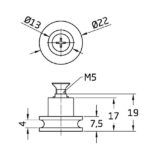 Rodamiento angular mampara MMP06 Ø22x19 mm