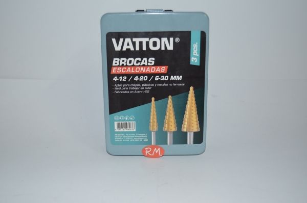 Brocas escalonadas 4 a 12 / 4 a 20 / 6 a 30