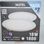 Pack 2 Downlight led empotrar redondo blanco 18W 6400K