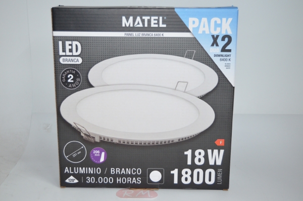 Pack 2 Downlight led empotrar redondo blanco 18W 6400K