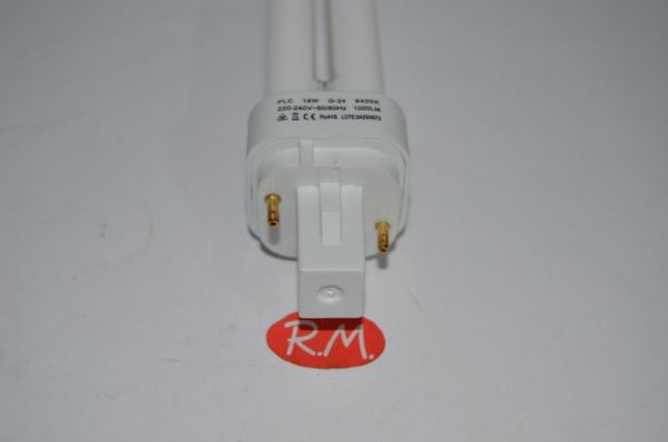Bombilla bajo consumo G24 18W 6400K