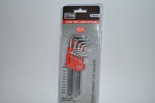 Juego 9 llaves Torx inviolable T10 a T50