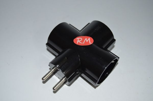 Adaptador ladrón triple schuko Onlex negro