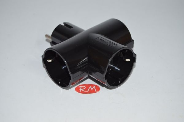 Adaptador ladrón triple schuko Onlex negro