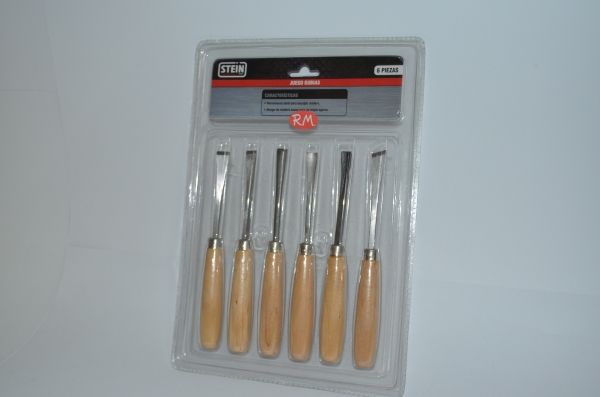 Juego 6 gubias acero