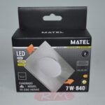 Aro led fijo empotrar cuadrado níquel 7W CTT