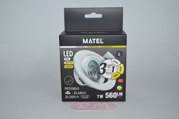 Aro led basculante empotrar redondo 7W CCT