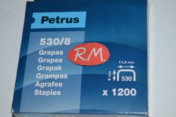Grapas Petrus 530/8 para clavadora
