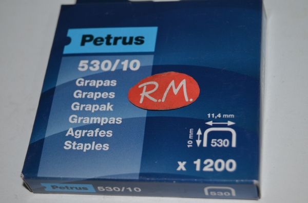 Grapas Petrus 530/10 para clavadora