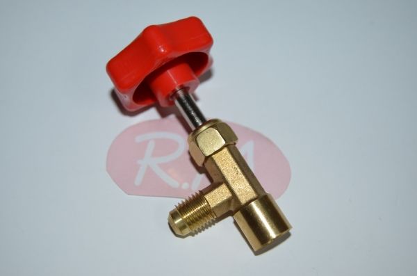 Válvula carga para botella refrigerante M-1/4 SAE x H-7/16