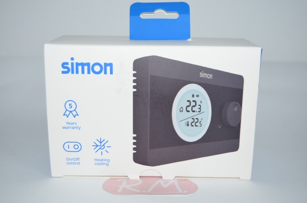 Termostato digital ON/OFF Simon AF521101 negro