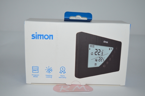 Termostato digital programable Simon AF521103 negro